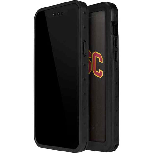 University of Southern California USC Logo Black Distressed iPhone 15 Waterproof Case